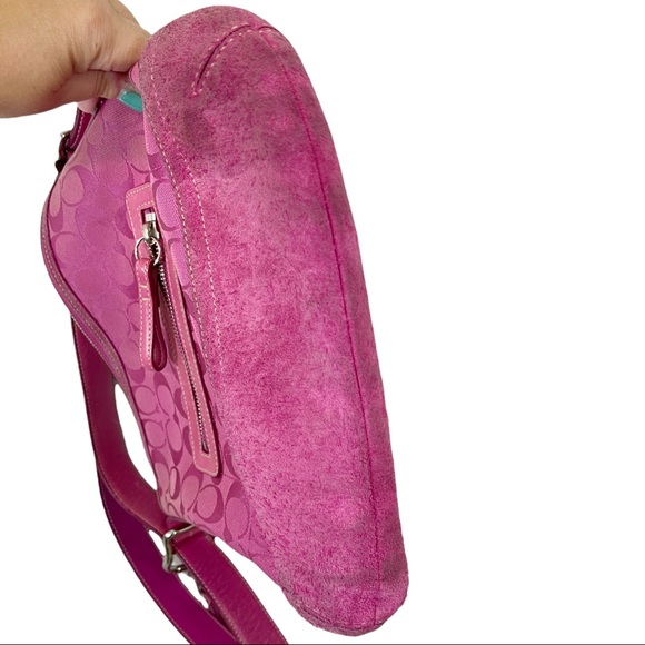 COACH- Pink Logo Fabric Crossbody / Shoulder Bag - Picture 11 of 13